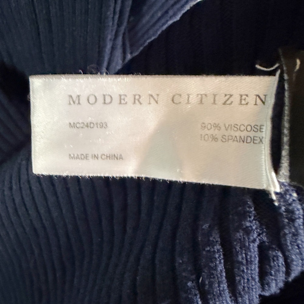 Modern Citizen Janne Zip Sweater Dress Navy Blue Ribbed Knit Long Sleeve Sz S - Picture 9 of 11